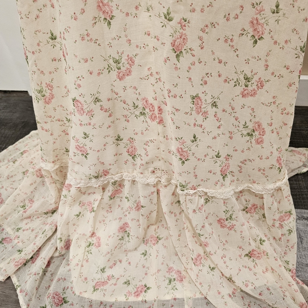 Vintage Floral Prairie Maxi Dress Cottagecore Gunne Sax Inspired - Picture 8 of 12
